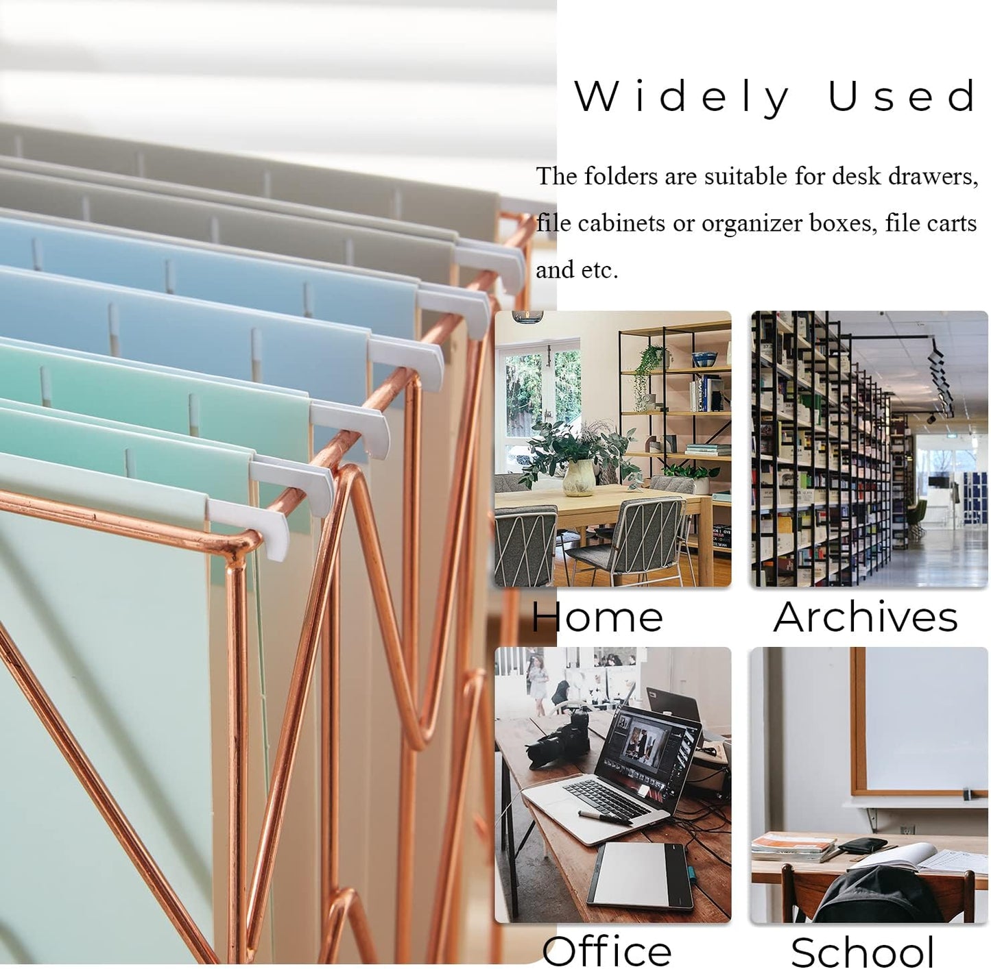 Y YOMA 6 Pack Colored Hanging File Folders Letter Size Decorative Hanging Folder Cute Pretty File Folder for Filing Cabinet Drawer Office Home with 1/5-Cut Adjustable Tabs, 3 Selected Fashion Color