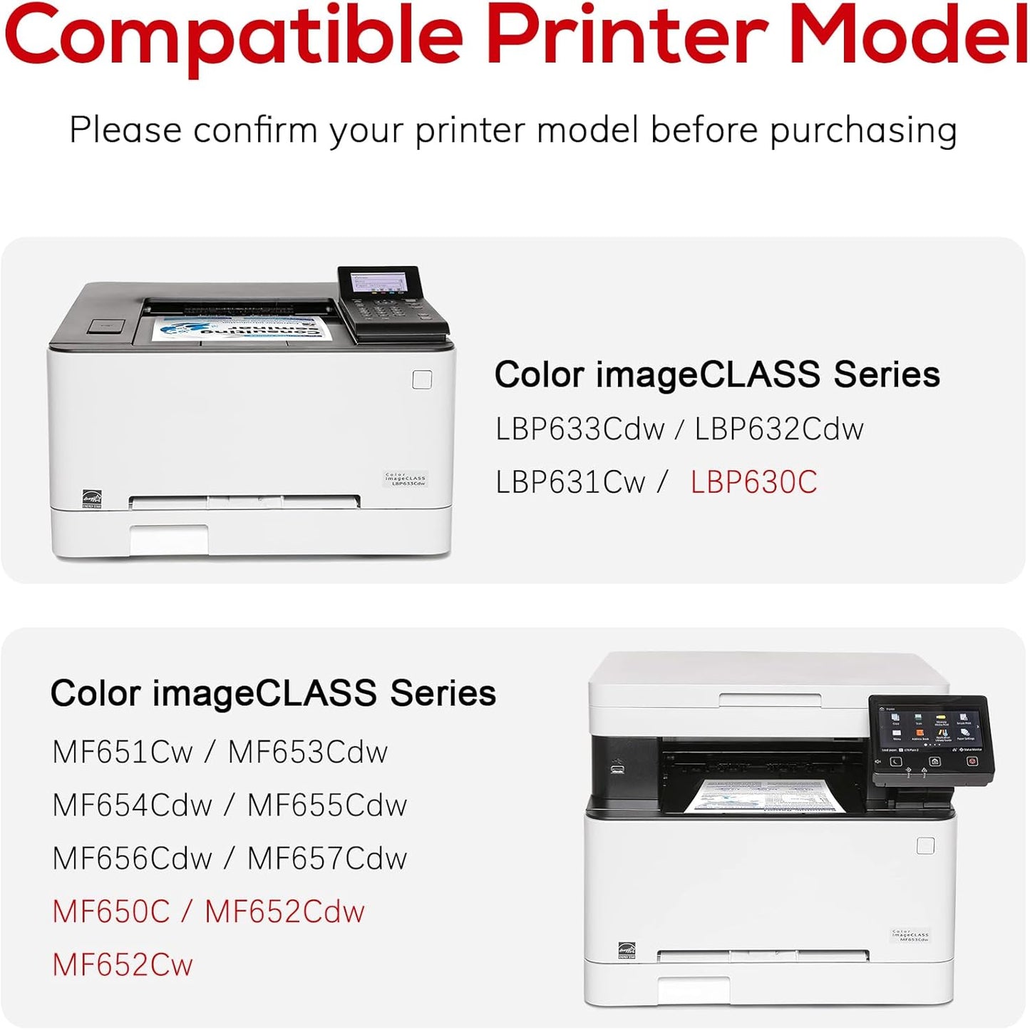 Compatible Canon 067H 067 Toner Cartridge Set Replacement for Canon 067H Compatible for Color ImageClass MF656Cdw LBP632Cdw MF654Cdw MF653Cdw LBP633Cdw MF650C LBP630C Printer (4 Pack)