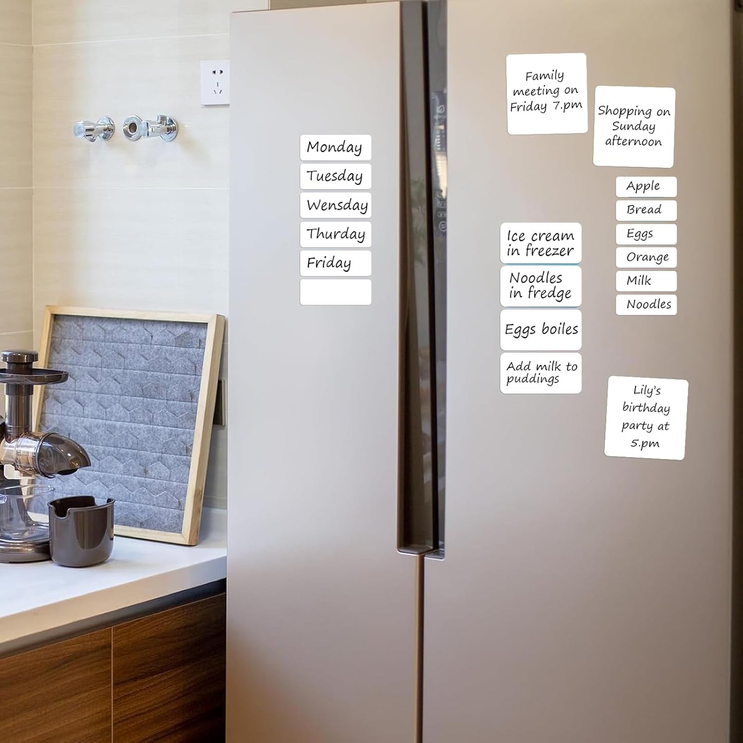 SVNOOC Multi-Use Dry Erase Sticky Notes, Reusable Labels Stickers for Wall Desk Fridge Office Classroom Home All Purpose Use, Removable, White (4 * 4 inches) 12 Pack