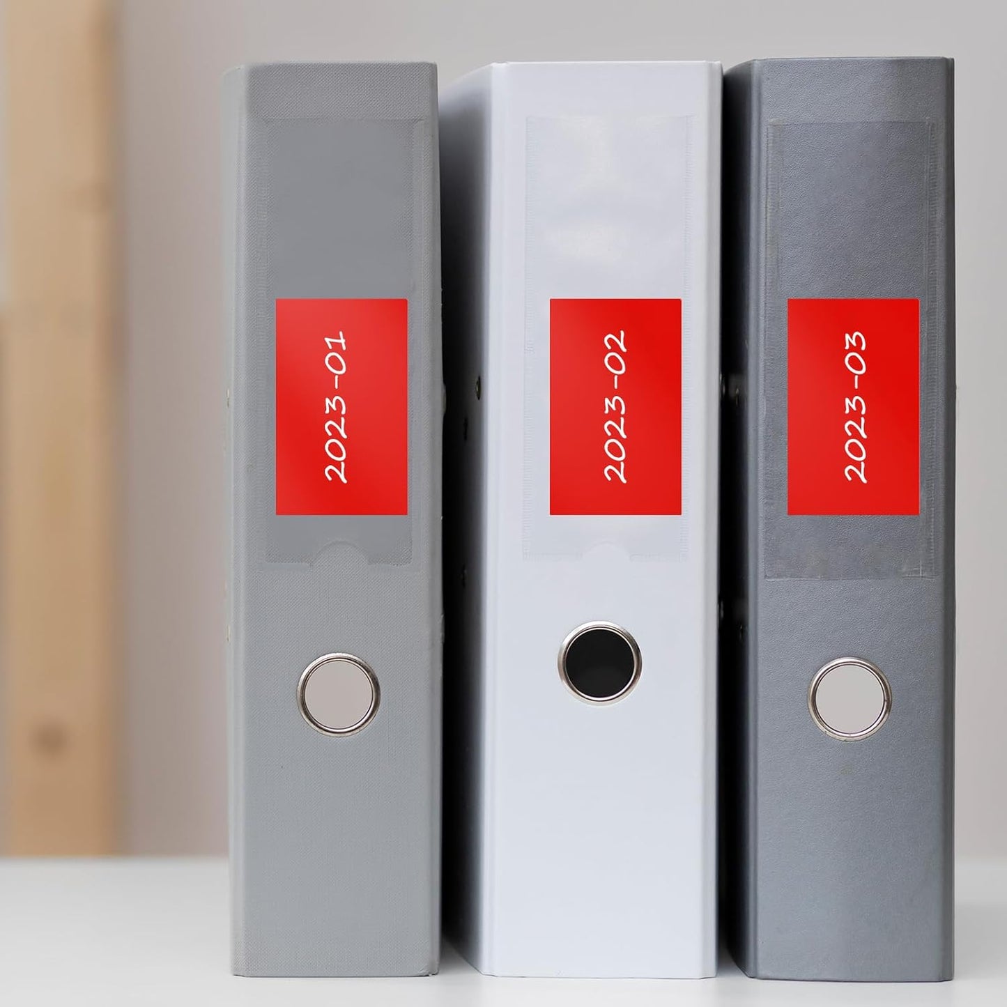 Red Color Coding Labels 3 × 2 Inches Self-Adhesive Rectangle Stickers Waterproof Name Tags for Office School Home 40 PCS