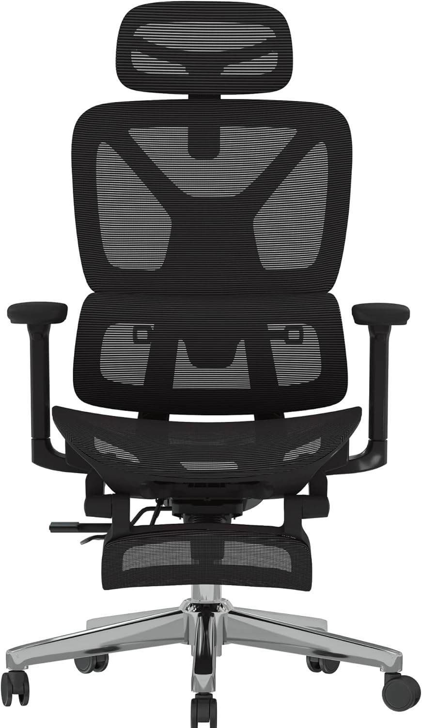 FLEXISPOT ErgoX Premium Ergonomic Office Chair with Footrest- Adjustable 3D Armrests, Dynamic Lumbar Support, Recline & Tilt Function, Mesh Seat, for Home & Office Use,Black