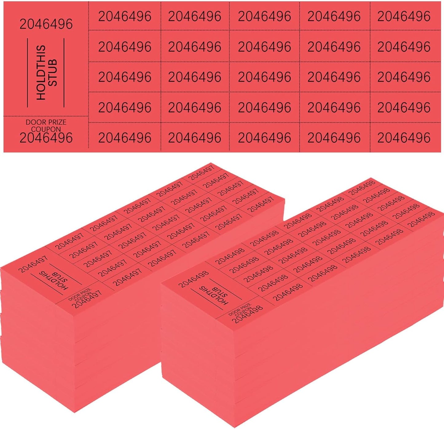 Kosiz 1000 Sheets 25 Bid Raffle Ticket Sheets Chinese Auction Tickets Numbers for Basket Events and Silent Auctions (Red)