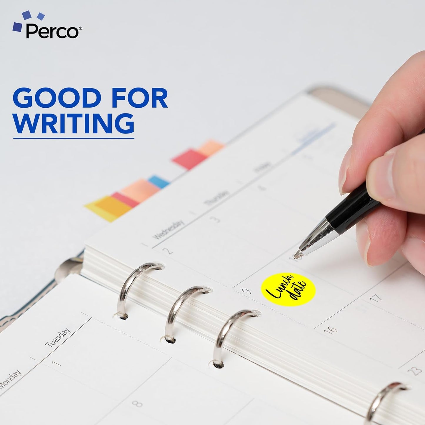 Perco Fluorescent Yellow 1-Inch Round Circle Dot Sticker Labels with Easy Peel Perforation - 1,000 Labels per Roll - Strong Adhesion, Vibrant Colors for Organizing, Crafting & More - Made in USA