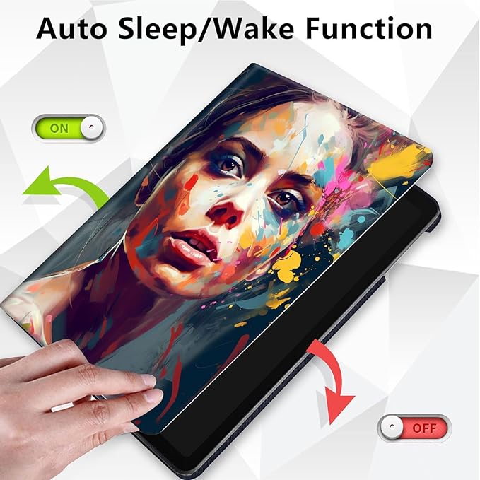 for Kindle Fire 7 case 2019 2017 Release 9th 7th Generation,360 Degree Rotating Stand Smart Protective Cover Case for Amazon fire 7 Tablet 9th/7th Generation,Art Colorful Paint