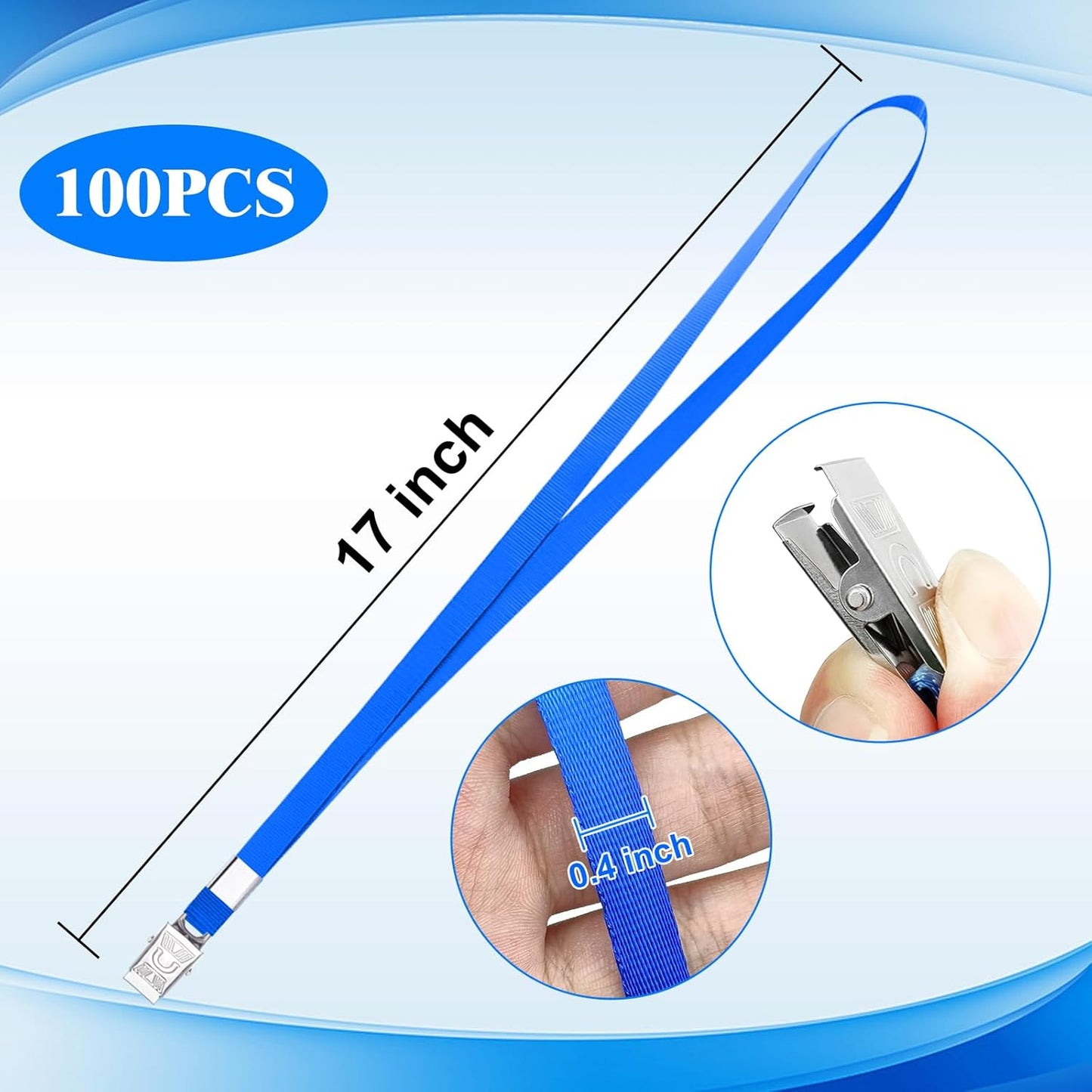 Lanyards for Id Badges,100 Packs Lanyard Bulk with Flat Badge for Name Tag Lanyard ID Holder