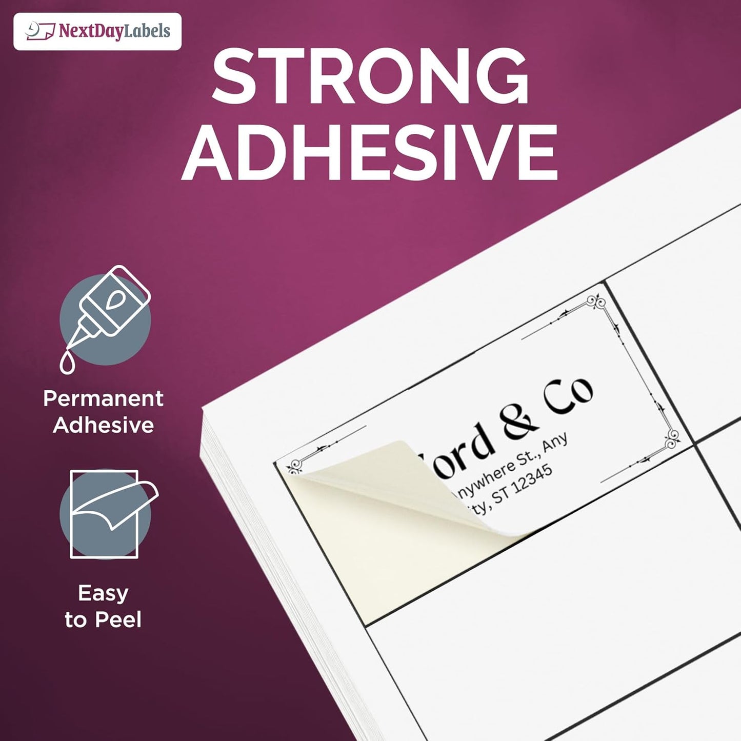 NextDayLabels – 2" x 1" Rectangular Sticker Labels for Printer - White Laser/Inkjet Printer Labels Return Address Labels Shipping Label Stickers (1000 Sheets, 40 Per Sheet, 40000 Labels)