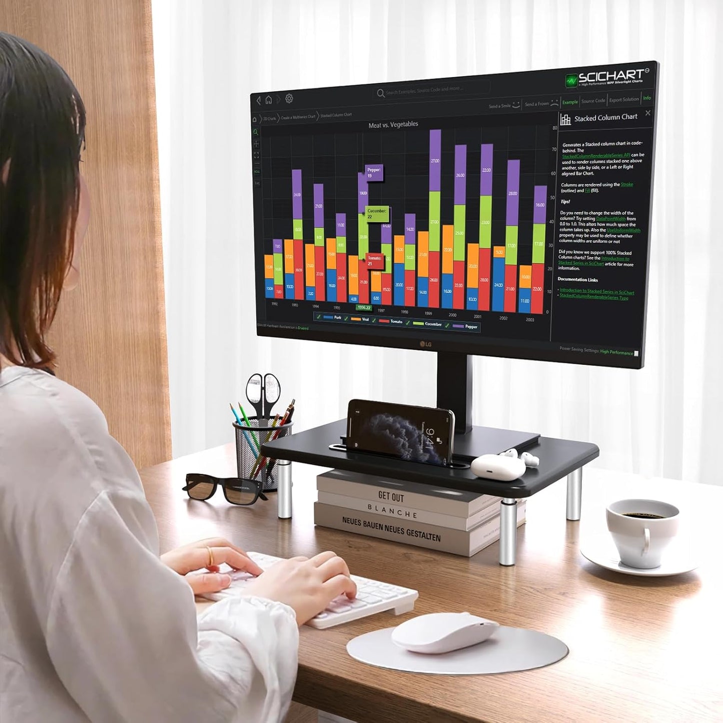 suptek Monitor Laptop Stand,Monitor Laptop Stand Riser for Desk,3 Height Adjustable,Laptop Computer Stand With Metal Vented Platform for Laptop, PC, Printer(MST003M)