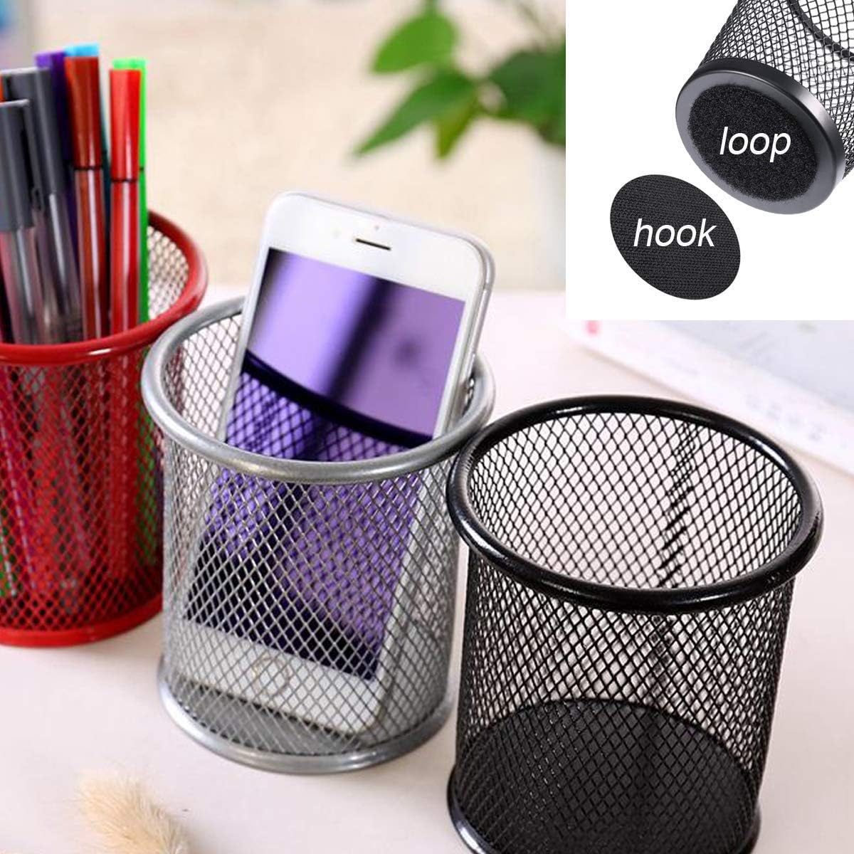 BRAVESHINE Adhesive Tape - 16PCS Hook and Loop Fasteners - Double Sided Adhesive Pads - Rug Carpet Gripper Mounting Tape for Wall Decorations or Tools Hanging - Round 2 inch