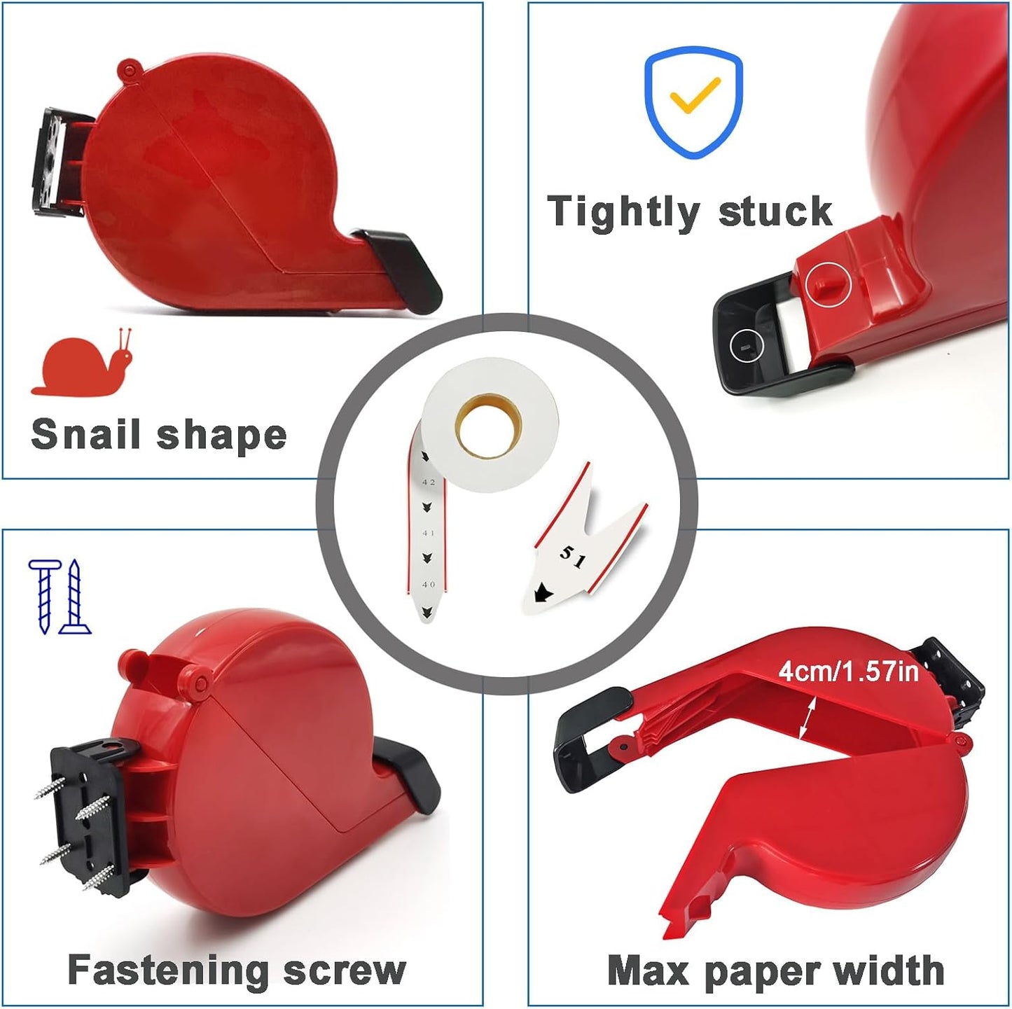Ticket Dispenser Take a Number Ticket Number Dispenser with 1 Roll 2 Digit Ticket Roll 20 Groups Number from 00-99 (2 Digit, red)