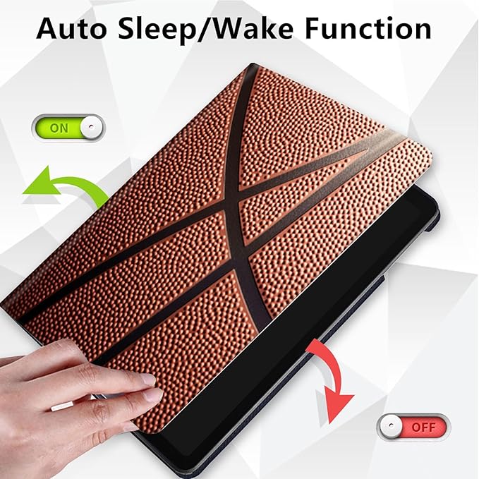 for Kindle Fire 7 case 2019 2017 Release 9th 7th Generation,360 Degree Rotating Stand Smart Protective Cover Case for Amazon fire 7 Tablet 9th/7th Generation,Basketball