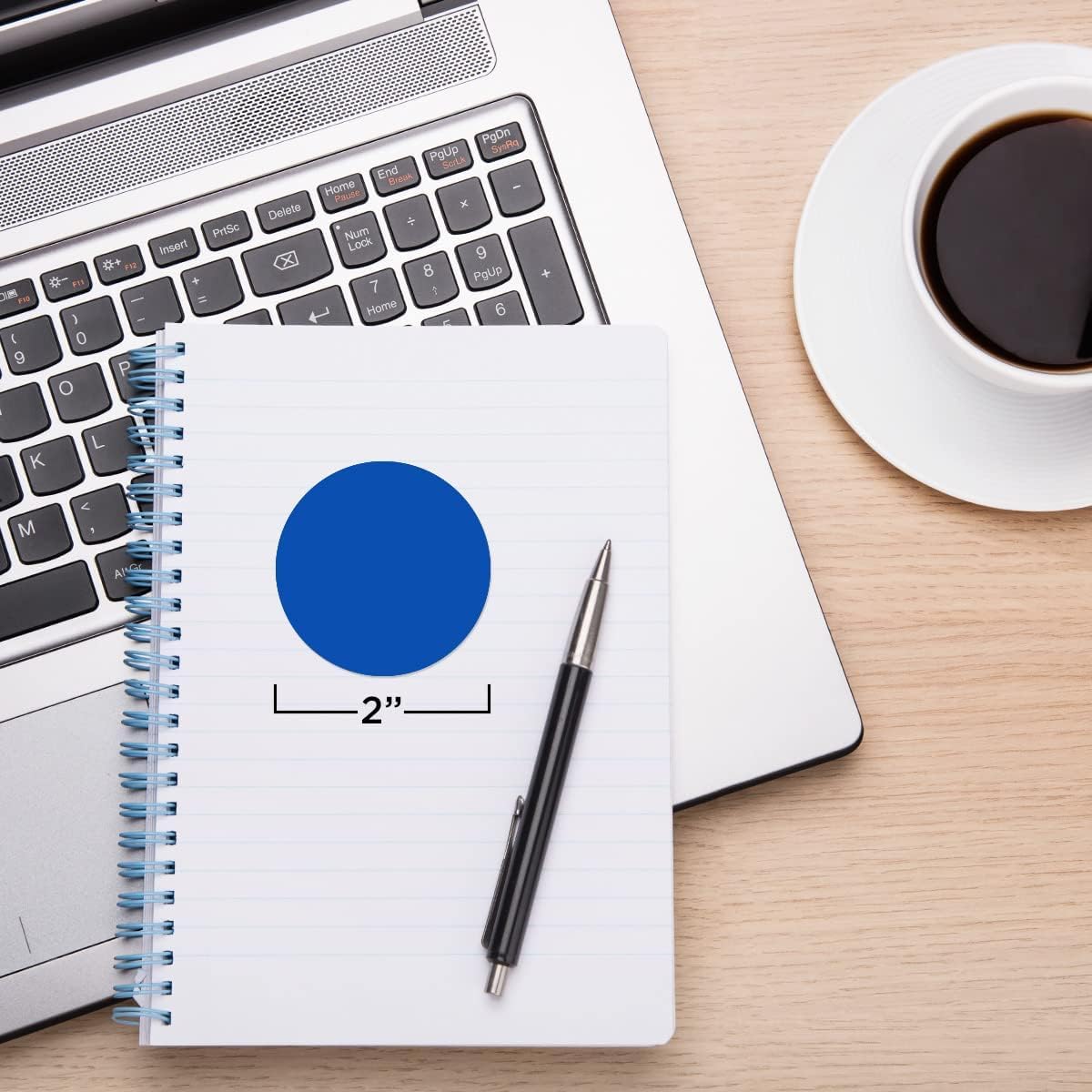 ChromaLabel 2 Inch Round Colored Stickers, Permanent Sticky Dots Color Coding Labels, Ideal Colored Dot Stickers for Arts and Crafts - 500 Sticker Labels per Roll, Dark Blue Sticker Dots