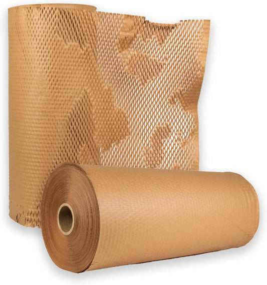 PSBM 30 Roll Honeycomb Packing Paper, 20 Inch x 1000 Feet Bubble Cushioning Wrap For Shipping Materials, Recyclable Honeycomb Paper