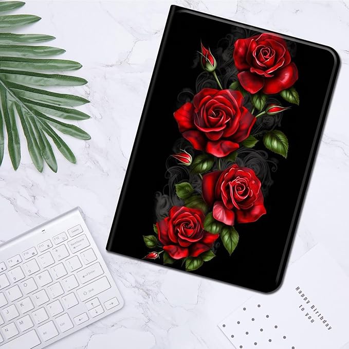 for Amazon Kindle Fire Max 11 Case (13th Generation, 2023 Release) 11",Slim Lightweight Smart Shell Stand Cover with Auto Wake/Sleep for All-New Fire 11 Max Tablet,Red Roses Flowers