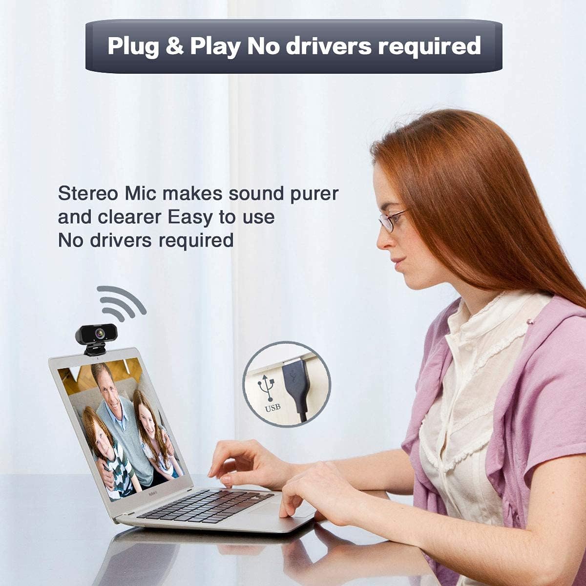 USB-C 1080P Webcam Compatible with Switch 2/ PC - Streaming Camera for Zoom/Teams/Skype, Plug&Play PC/Mac/Laptop