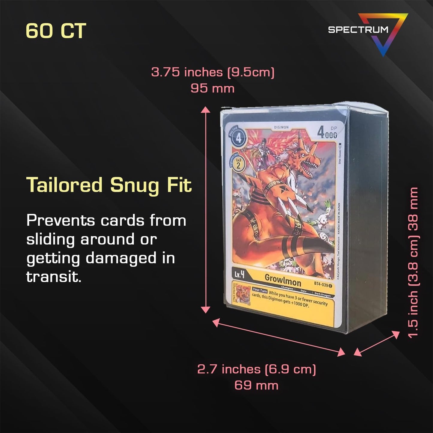 BCW Spectrum Card Cubes | Holds 60 Sleeved Cards | Crystal Clear Acrylic Storage