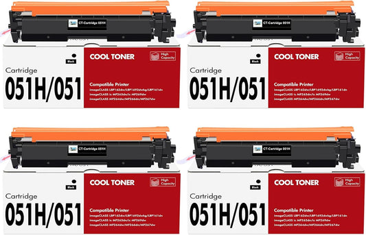 051H 051 High-Yield Black Toner Cartridge 4-Pack Compatible for Canon 051H Toner Cartridge 051 CRG051H CRG051 for Canon imageCLASS MF269dw MF267dw MF264dw MF266dn MF263dn LBP162dw LBP161dn Printer