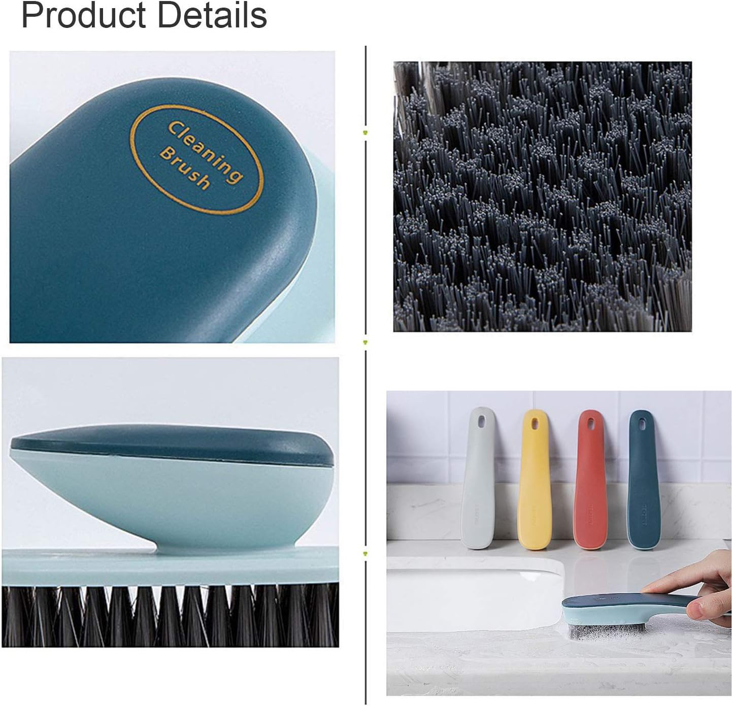 Cleaning Brush Household Small Laundry Brush for Soft Bristle Scrub Clothes Shoe Underwear Fabric Hand Cleaning Brush Pack of 2 Blue