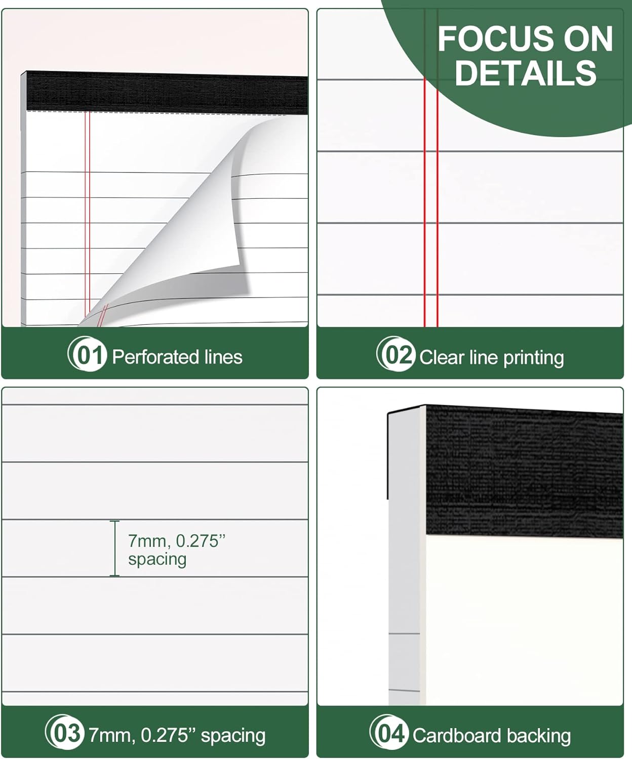 12 Pack Note Pads 4x6 Inch, White Mini Legal Pads, Small Writing Pads, Notepads of College Ruled Paper, Lined Paper Pads, Scratch Pads Mini Notepad for Grocery List, To-Do List, 30 Sheet/Notepad