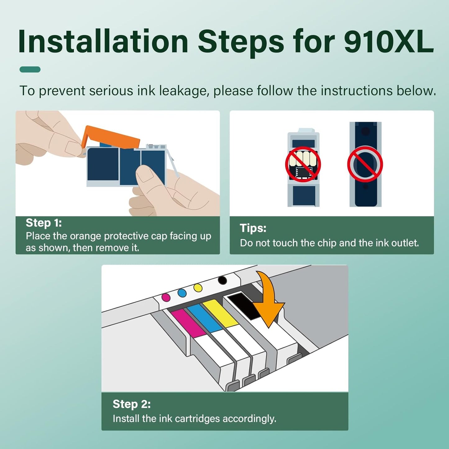 910XL 910 8015e Ink Cartridges Combo Pack Replacement for HP Printers 8025e 910 XL 910XL Black and Color 910XL/910 Multipack for OfficeJet Pro 8015e 8025e 8028e 8020 8035e 8034e 8020e 8025 8010 8028