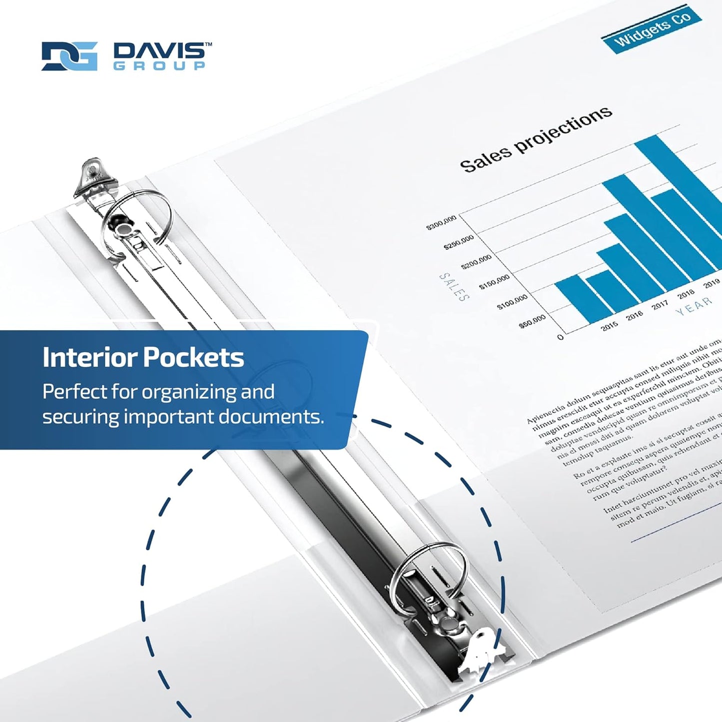 Easyview Premium 3-Ring Binders with Clear-View Covers and Round Rings, Binders for School or Office, 2 Inch, Pack of 6, White