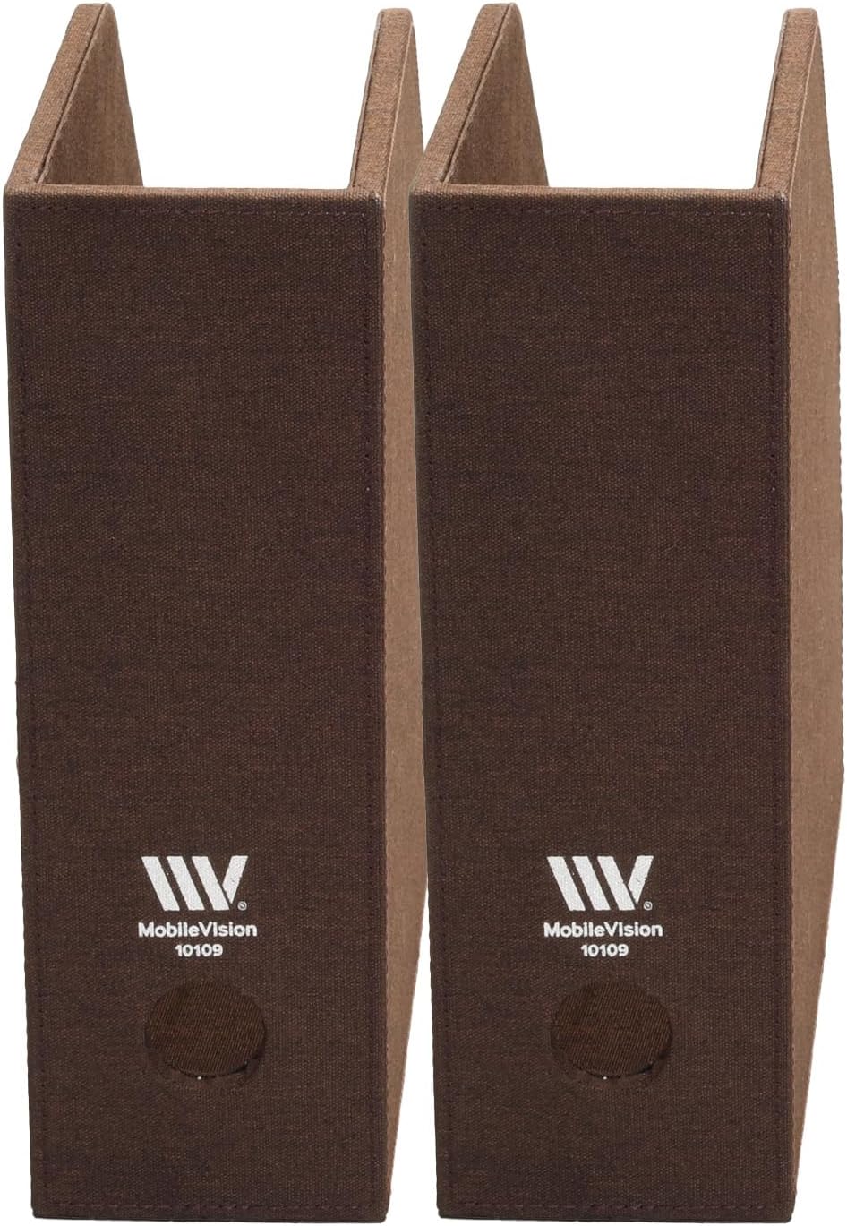MobileVision Executive Brown Cloth Fabric Vertical File Holders - 2 Piece Combo