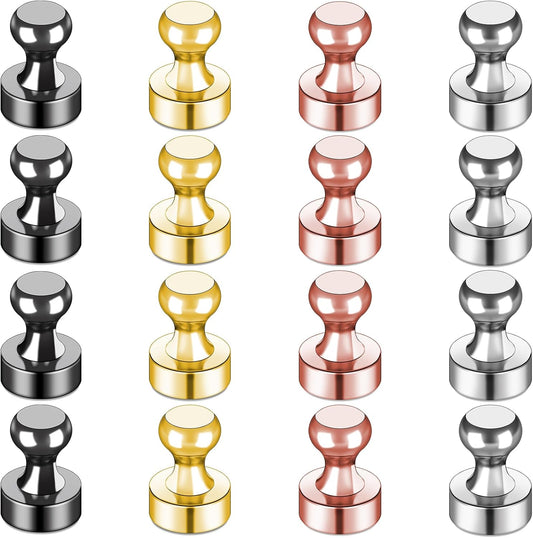 LOVIMAG Small Magnets for Cruise Ship Essentials, Cruise Magnets for Door Decoration, 4 Assorted Color Push Pins Neodymium Magnets for Cruise Cabins, Kitchen, Locker or Office Accessories-16 Pcs