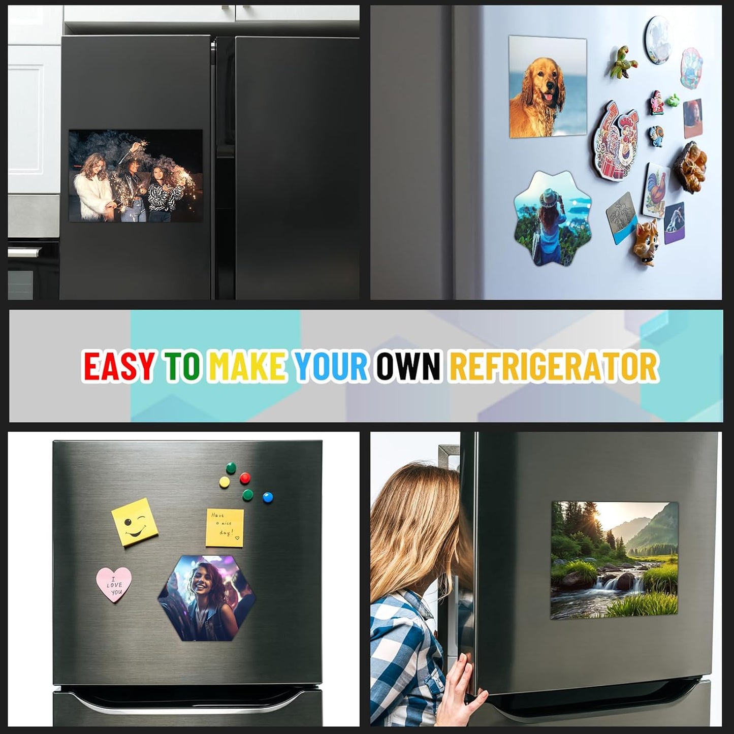 Pangda 10 Pack 8.5" x 11" Magnetic Sheets with Adhesive Backing 30 Mil Flexible Steel Vinyl Magnet Sheet for Crafts Magnetic Stickers Photos Kitchen Fridge Home Office