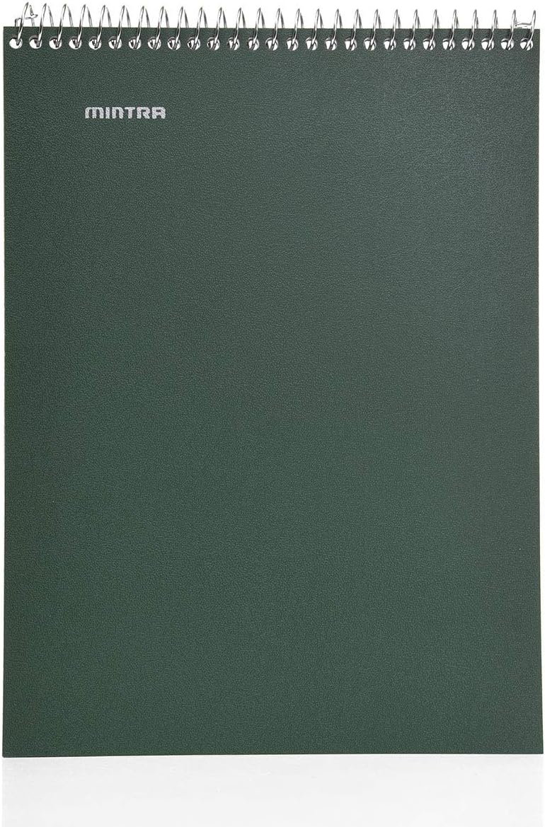 Mintra Office TOP BOUND Durable Spiral Notebooks (Arctic Ice, Chili Oil, Green Olive, College Ruled 3pk)