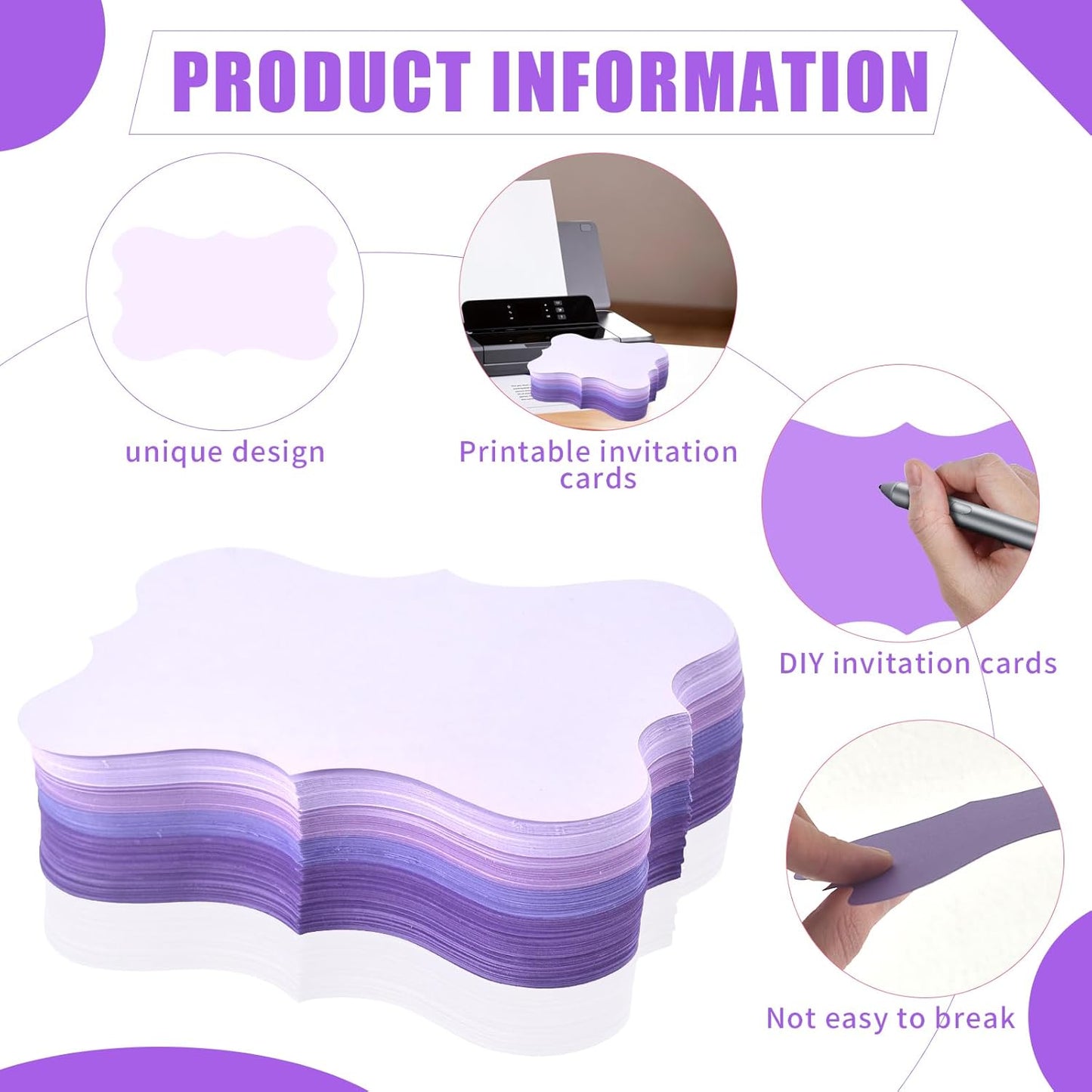 150 Pack Purple Index Cards 3x5 Colored Blank Index Cards Lavender Cardstock Wedding Index Cards Invitation Cards Thank You Notes Cards For School Office Studying Kids Nursing Students（180g）