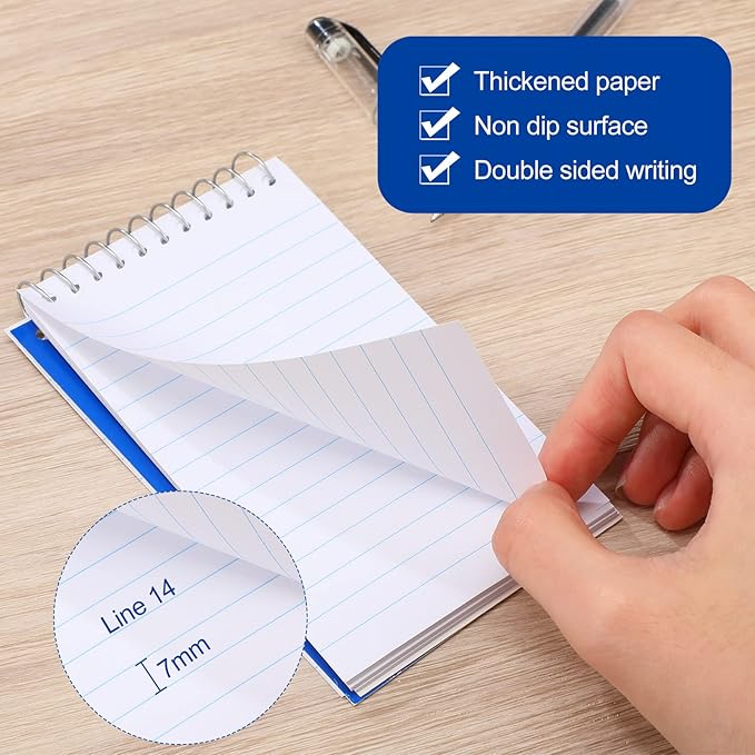 50 Pcs Small Pocket Notebooks 3 x 5 Inch Mini Memo Spiral Notepads Top Bound College Ruled Lined Note Pads for Back School Office Journaling Noting, 75 Sheets/Pad (Neon)