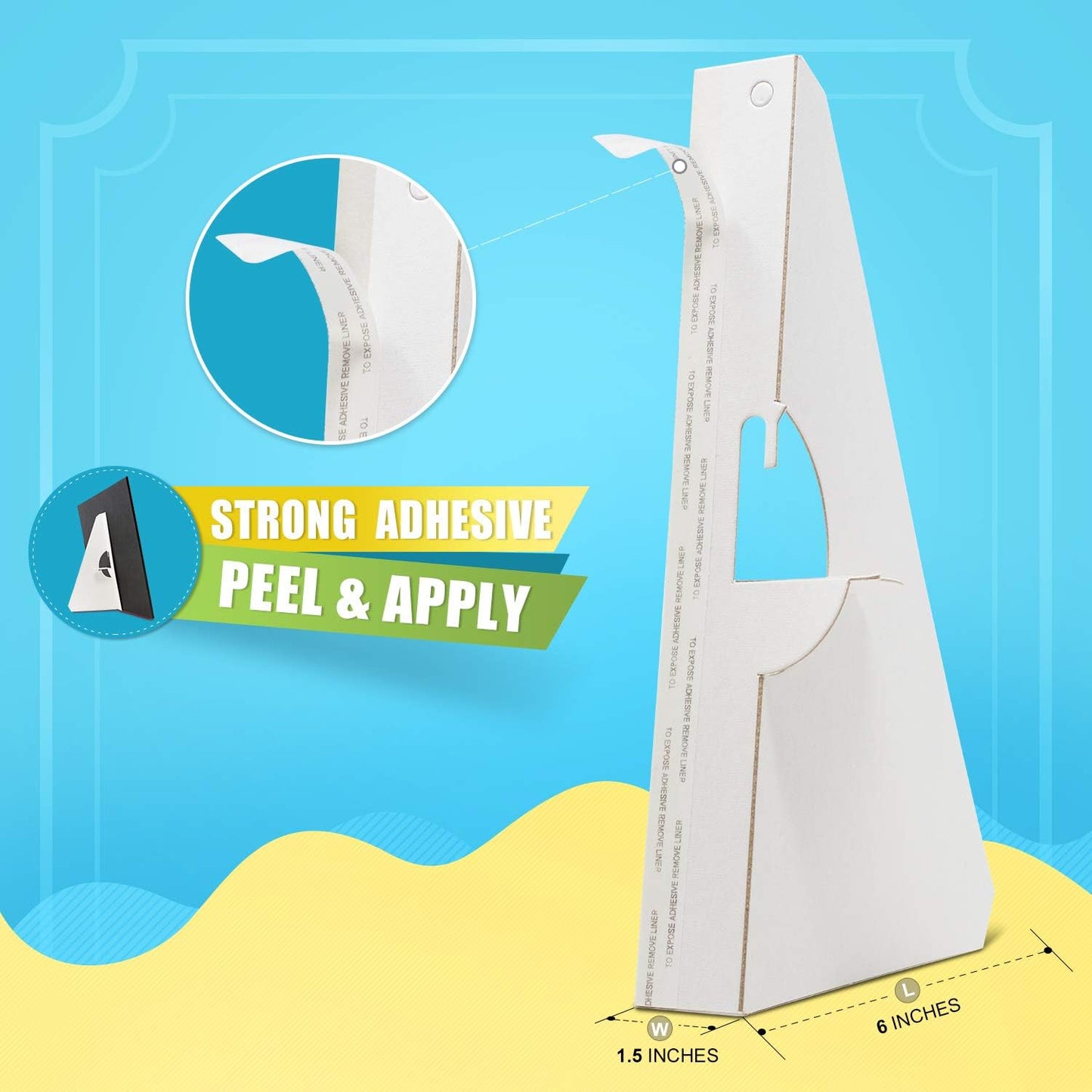 Golden State Art, 15 Inch Self Stick Easel Back, Cardboard Stand, Single Wing, Archival Quality, Display Posters Pictures Brochures, Easy and Fast Application (Pack of 50) White, Made in USA