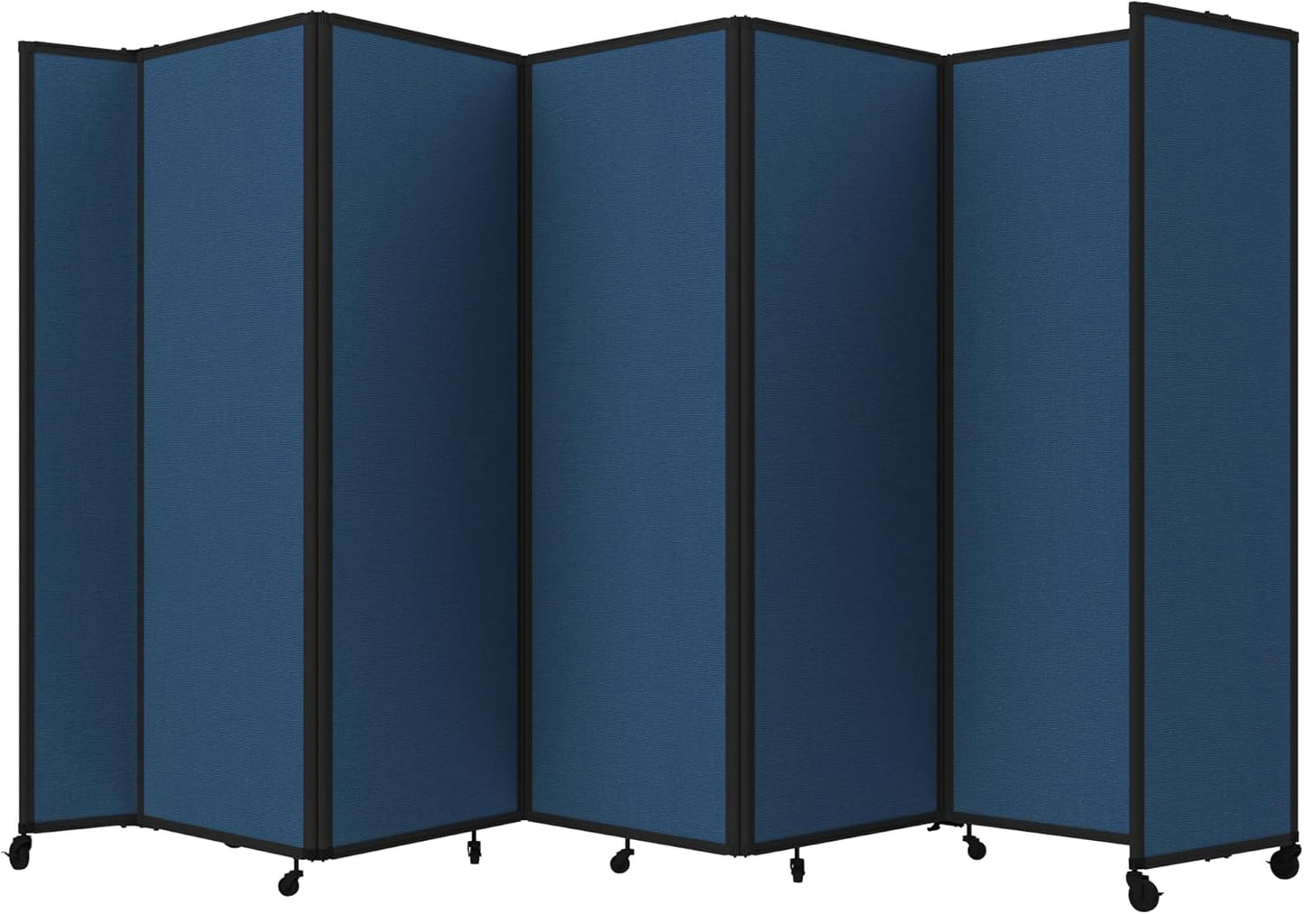 Versare Room Divider 360 Portable Wall Partition | Folding Panels | Large Freestanding Divider | Locking Wheels | Temporary Room Separator