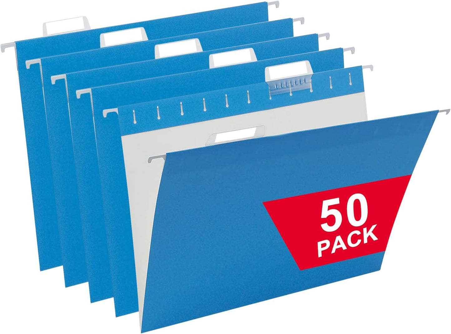 Blue Hanging File Folders,50 Packs Reinforced Hang Folders,Designed for Home and Office Color Coded File Organization, Letter Size