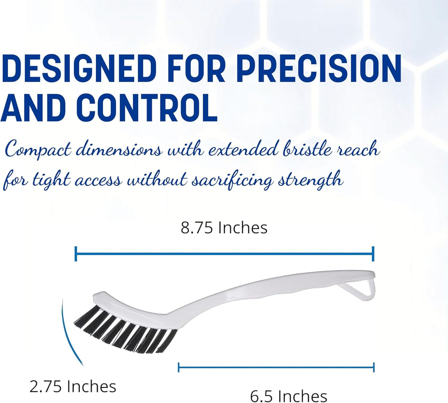 SPARTA Flo-Pac Grout Brush Crevice Brush, Detail Brush, Nylon, 8 Inches, White