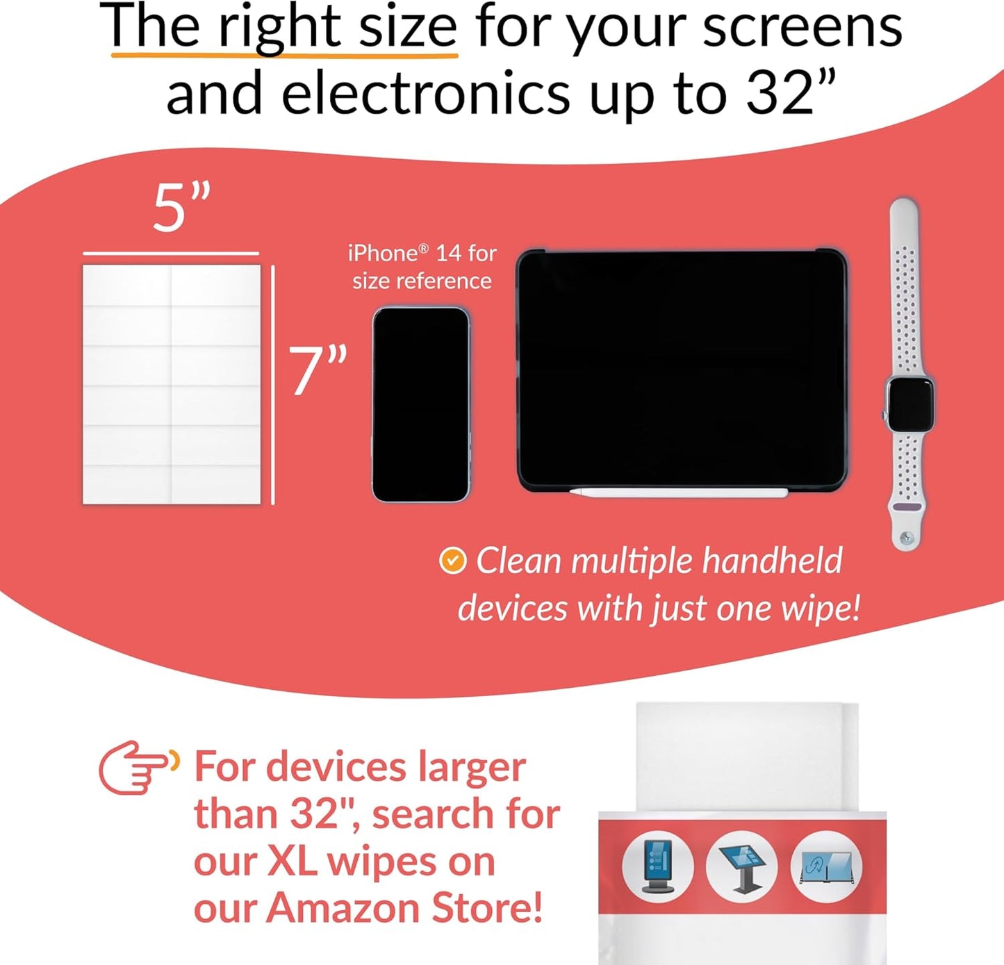 iCloth 70% Isopropyl Alcohol Large Screen and Electronics Wipes, Lint-Free, Streak-Free, Fast-Drying, Removes Dust and Fingerprints (700 Wipes)