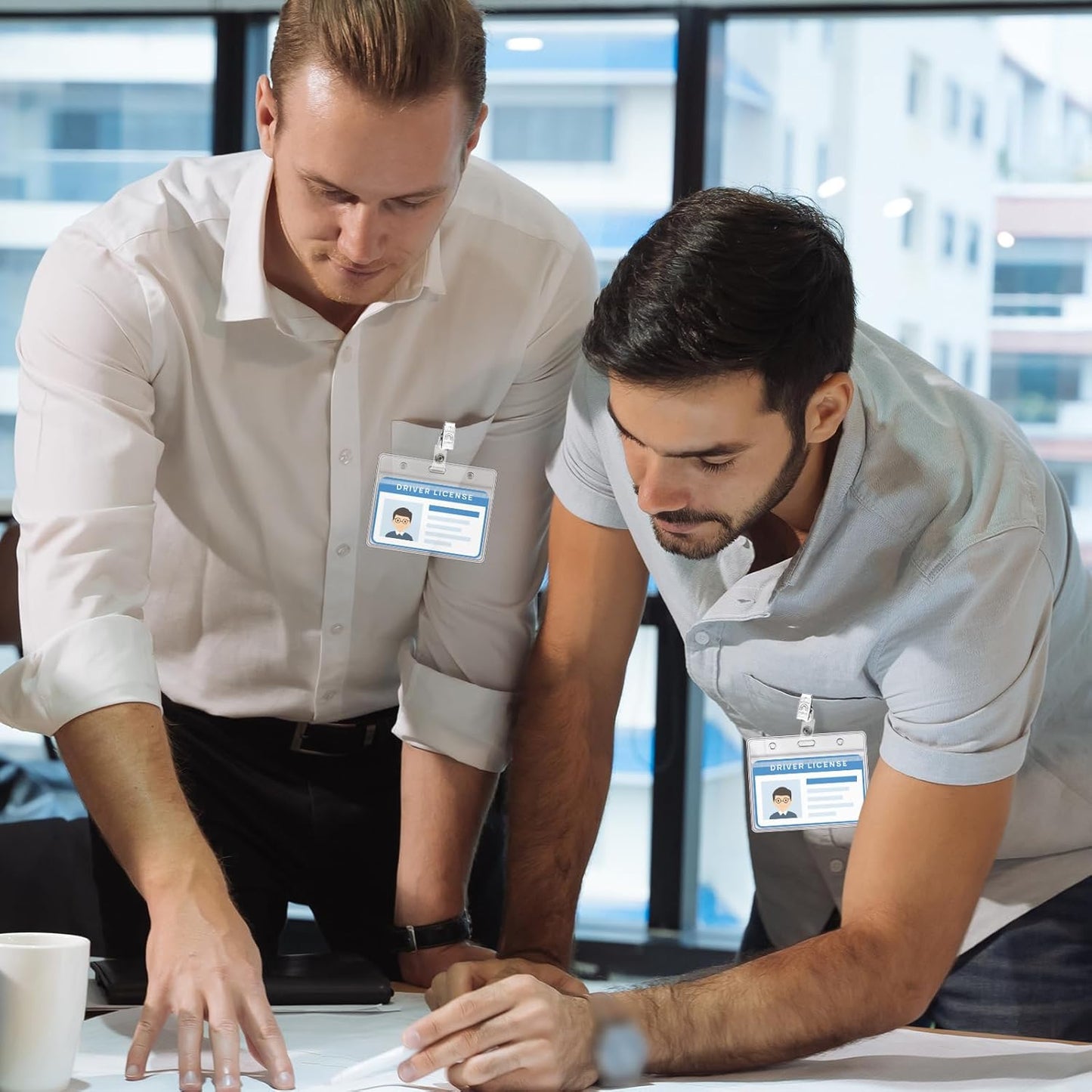 Zonon 150 Sets Name Badge Holders with Clip Clear on Name Tag Waterproof PVC ID Transparent Badge Holder with Resealable Zipper Seal Metal for Teacher Student Worker(English Clip)