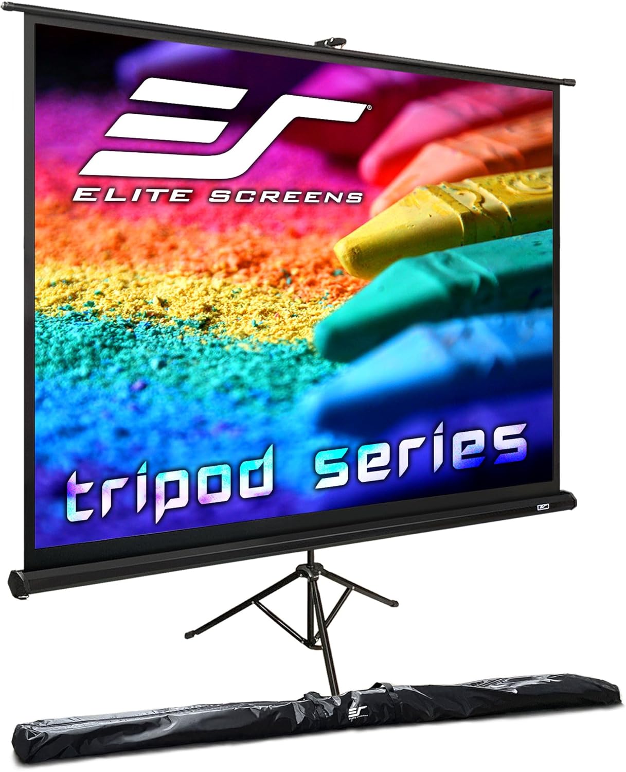 Elite Screens Tripod Series, 100-INCH 4:3, Adjustable Multi Aspect Ratio Portable Indoor Outdoor Projector Screen, 8K / 4K Ultra HD 3D Ready, US Based Company 2-YEAR WARRANTY, T100UWV1 - Black