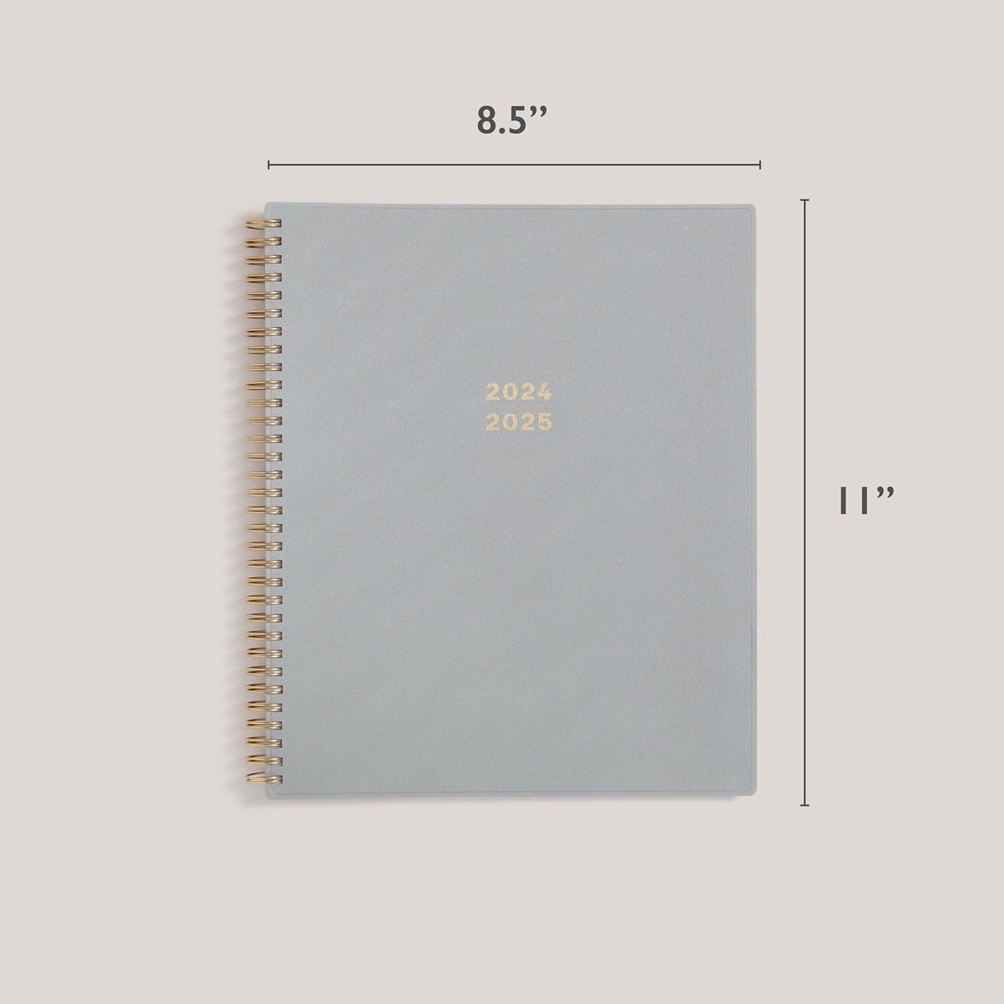 Blue Sky 17 Month 2024-2025 Academic Year Weekly and Monthly Planner From August 2024 - December 2025, 8.5" x 11", Flexible Cover, Wirebound, Silver Metallic (150659)