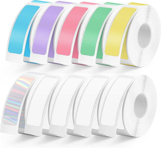 1600 Pcs MIARALA Colored D30 Label Tape, Label Maker Tape-12mm×40mm(0.47"x1.57") Sticker Thermal Paper Self-Adhesive Label Tape for D30 Printer 10 Rolls