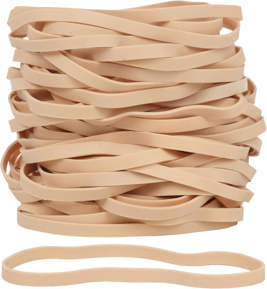 Rubber Bands 65Pcs Size#69 Big Elastic Rubber Band Large Beige Rubber Bands for Office Supplies File Folders Litter Box (5.9" x 0.24")