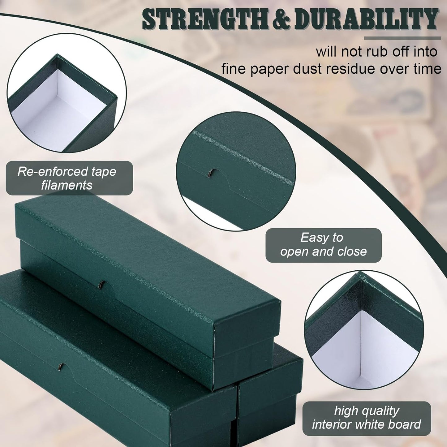 Teling 8 Pcs Coin Storage Box 2x2inch Flip Holders Collectors Coin Supplies Holders for Cents Collection Cardboard (Dark Green)