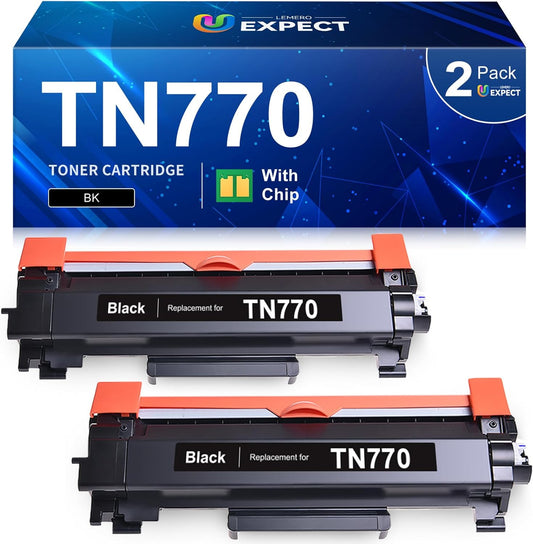 TN-770 TN770 Toner Compatible Replacement for Brother TN770 TN-770 TN 770 Super High Yield Toner for HL-L2370DW HL-L2370DWXL MFC-L2750DW MFC-L2750DWXL Printer 4,500 Page, 2 Pack