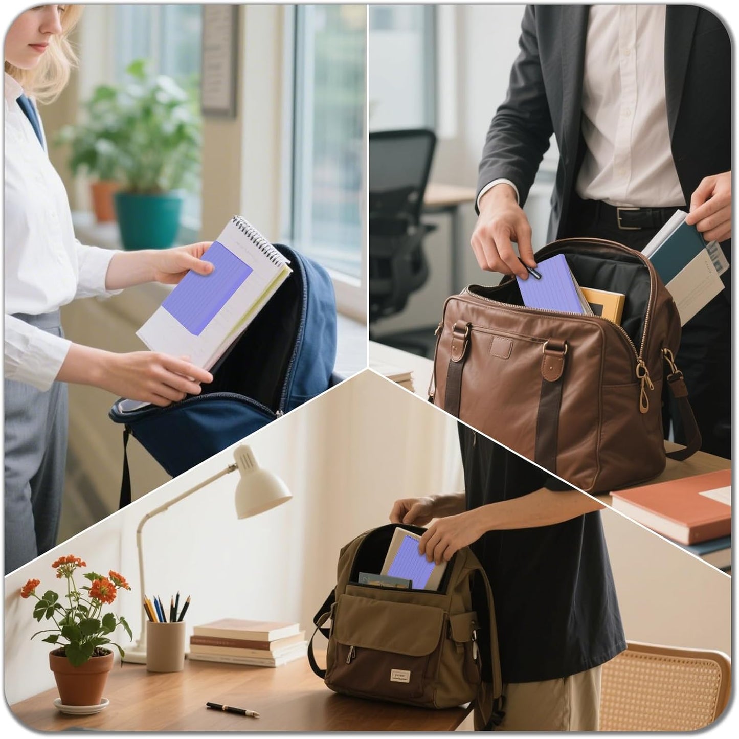 250 Count Index Cards 3x5 Inch 180gsm, Heavy Weight Purple Color Flash Card (50 Sheets Each), Note Taking for Students, Teachers, Professionals, Study Note Cards for Office Home School