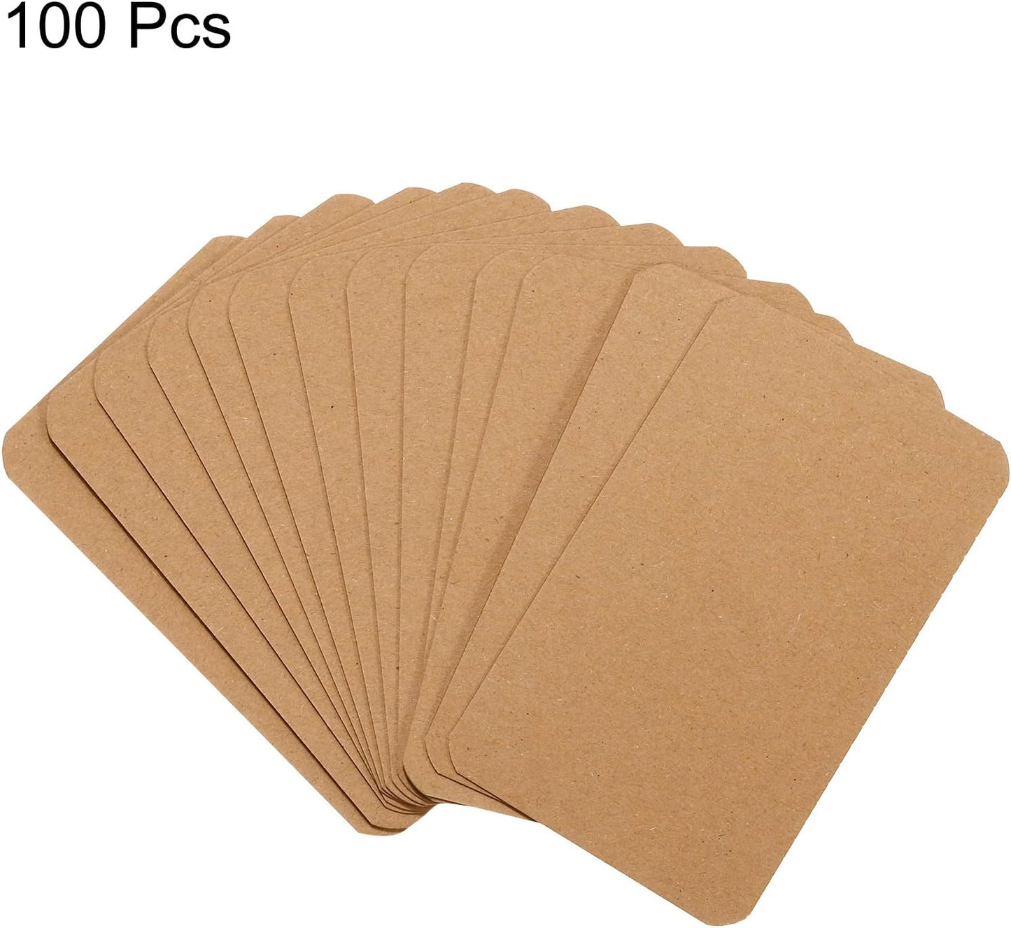 PATIKIL 3.5" x 2" Blank Paper Business Cards, 100 Pack Small Index Flash Cards Words Message Note Card Mini Paper Tags for DIY Gift Craft Scrapbooking, Brown