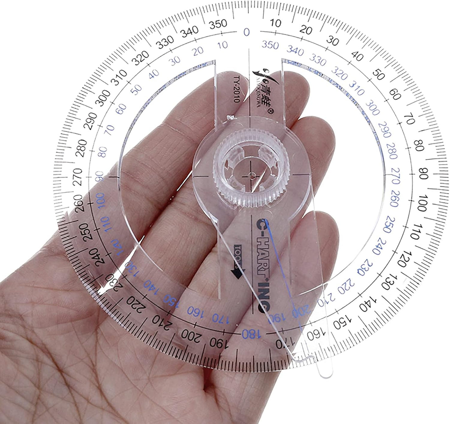 360° Protractor Pack of 5 Protactors Plastic Protractor Math Protractors Clear Protractor Ruler Drafting Tools Circle Protractor for Geometry