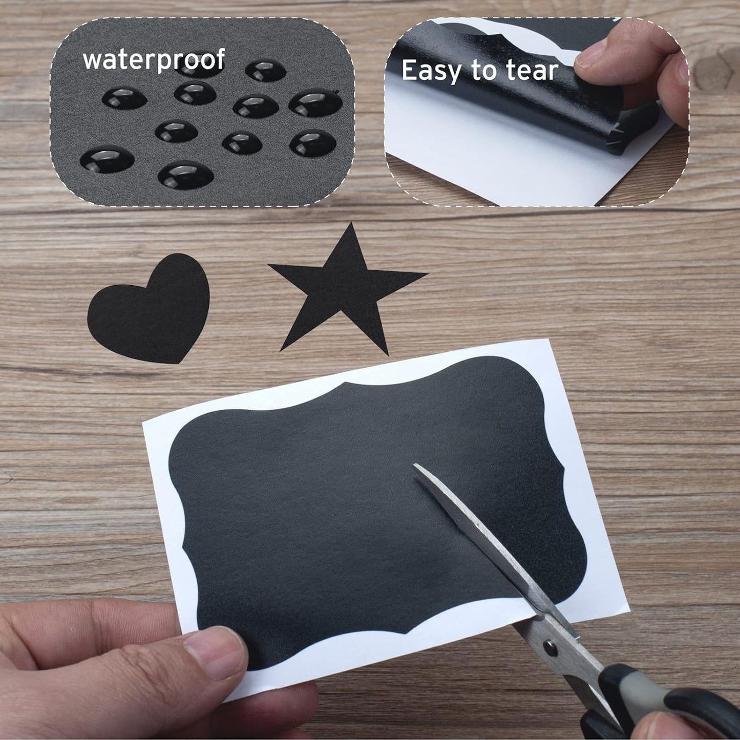 ONUPGO 20 Pack Chalkboard Labels, 4" x 3" Reusable Blackboard Stickers, Waterproof Chalkboard Sticker for Jars, Parties Decoration, Craft Rooms, Weddings, Storage, Organize Your Home & Kitchen