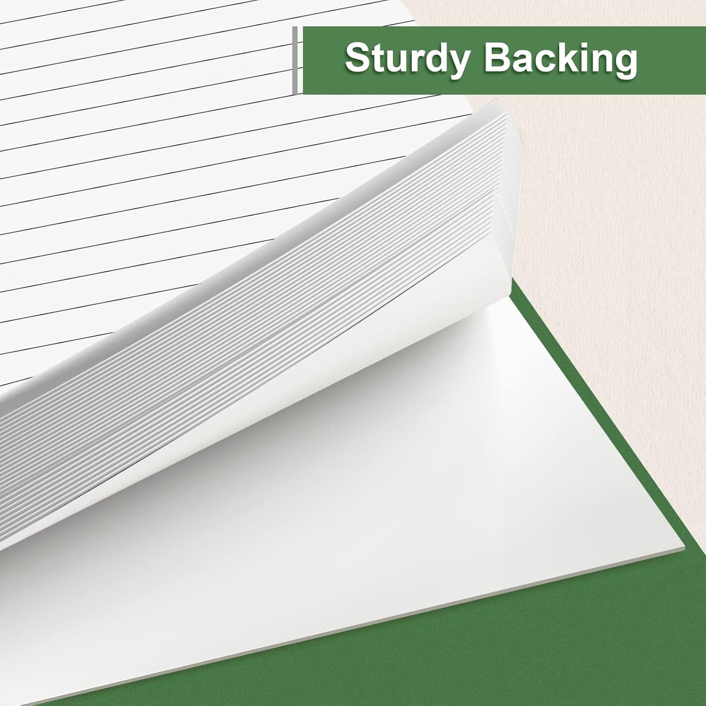 6 Pack Note Pads 5 x 8 Inch Writing Pads College Ruled Legal Pads, White Lined Notepad for Work or School, 30 Sheets/Pad, Perforated Recycled Note Paper for Note-Taking, Grocery List