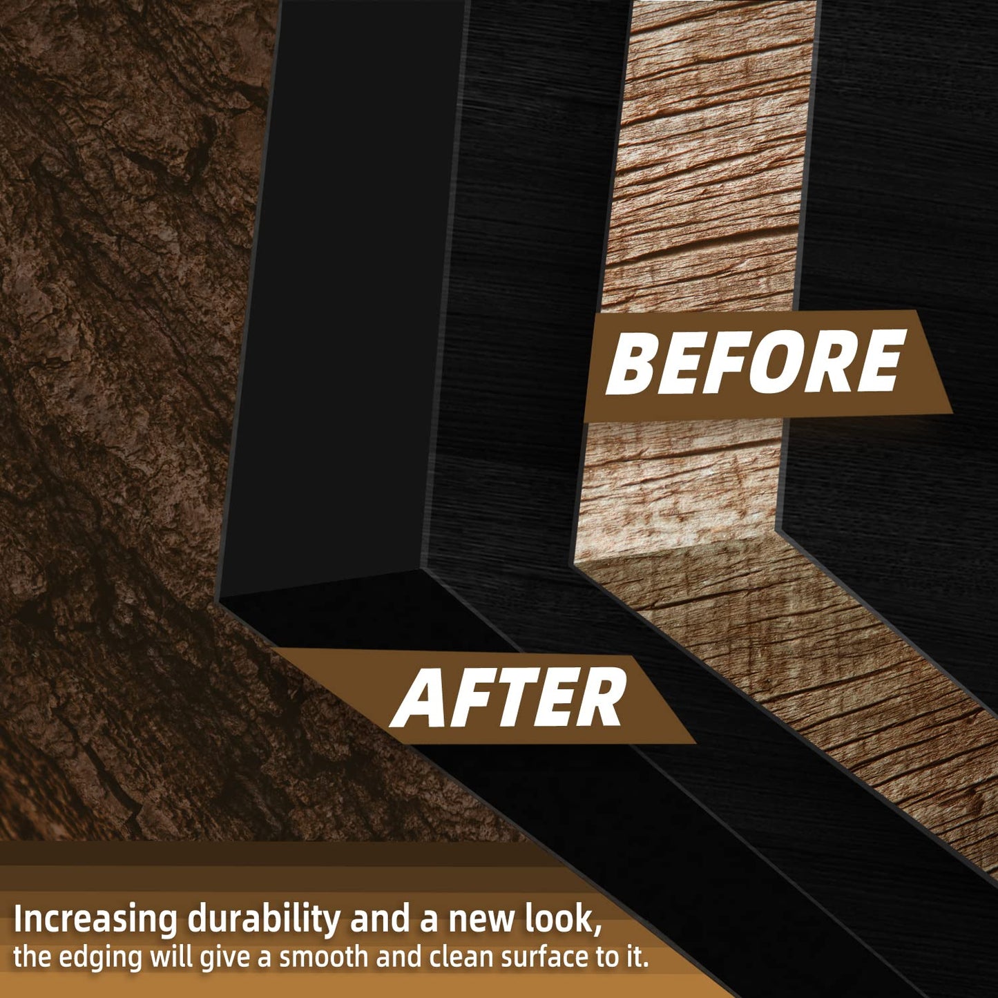 GSCIT Club Black Melamine Edge Banding, 1/2 inch x 50ft Edge Banding with Hot Melt Adhesive Pre-glued Cabinet Edge Banding Flexible Black Veneer Edging for Plywood