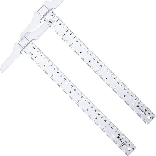 Pangda 12 Inch/ 30 cm Junior T-Square Plastic Transparent T-Ruler for Drafting and General Layout Work (2)