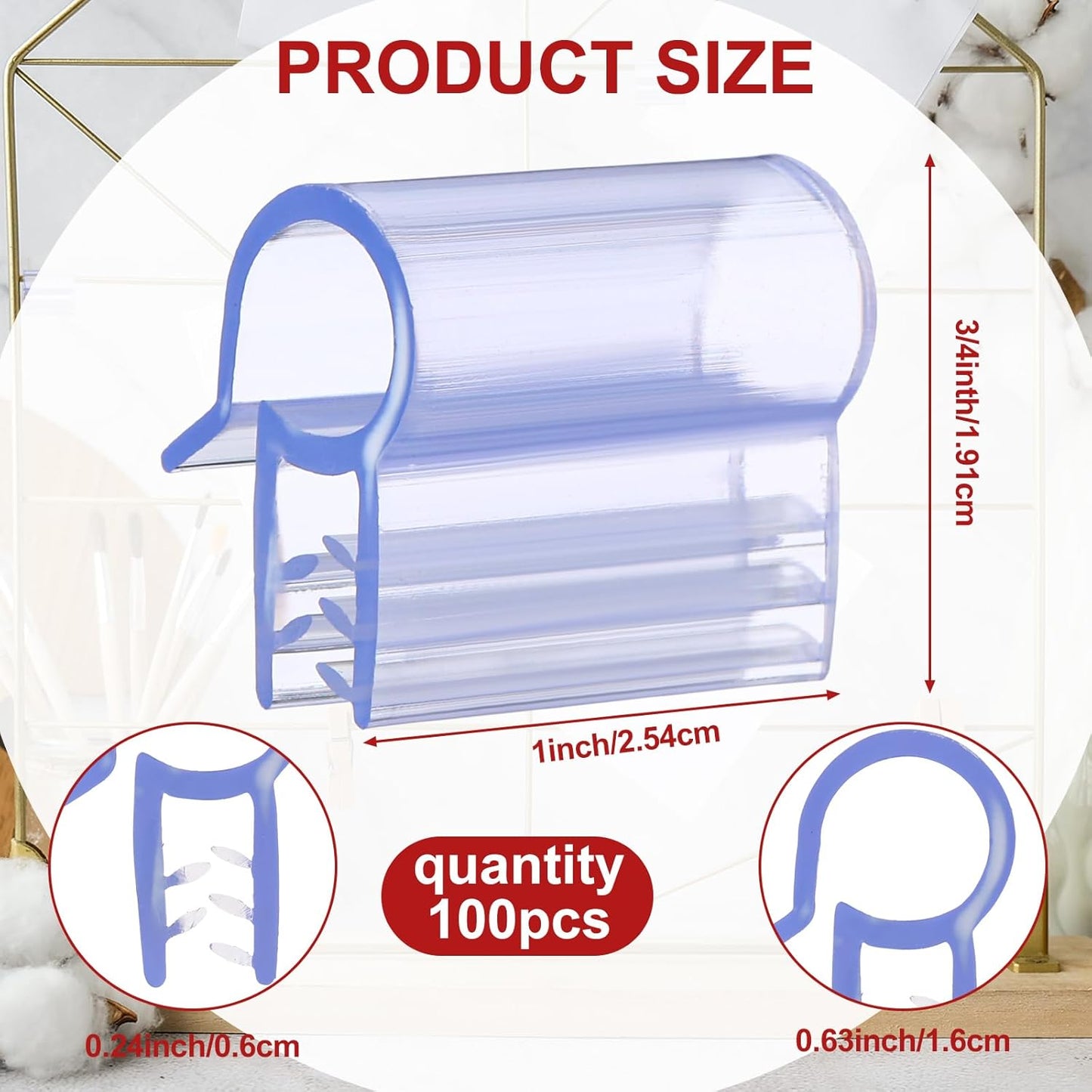 Kathfly 100 Pcs Gridwall Sign Holder Clip 1 Inch Wire Shelf Label Holder Clip on Price Tag Card Display Gridwall Accessories for Wire Rack Slatgrid Shelves & Baskets